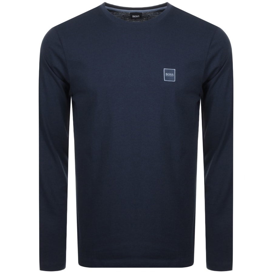 Alternative Image for ProductBOSS Long Sleeved Tacks T Shirt Navy1